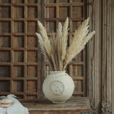 Ekaurr Paper Mache Pot with Round Mandala Style Mirror Work Design