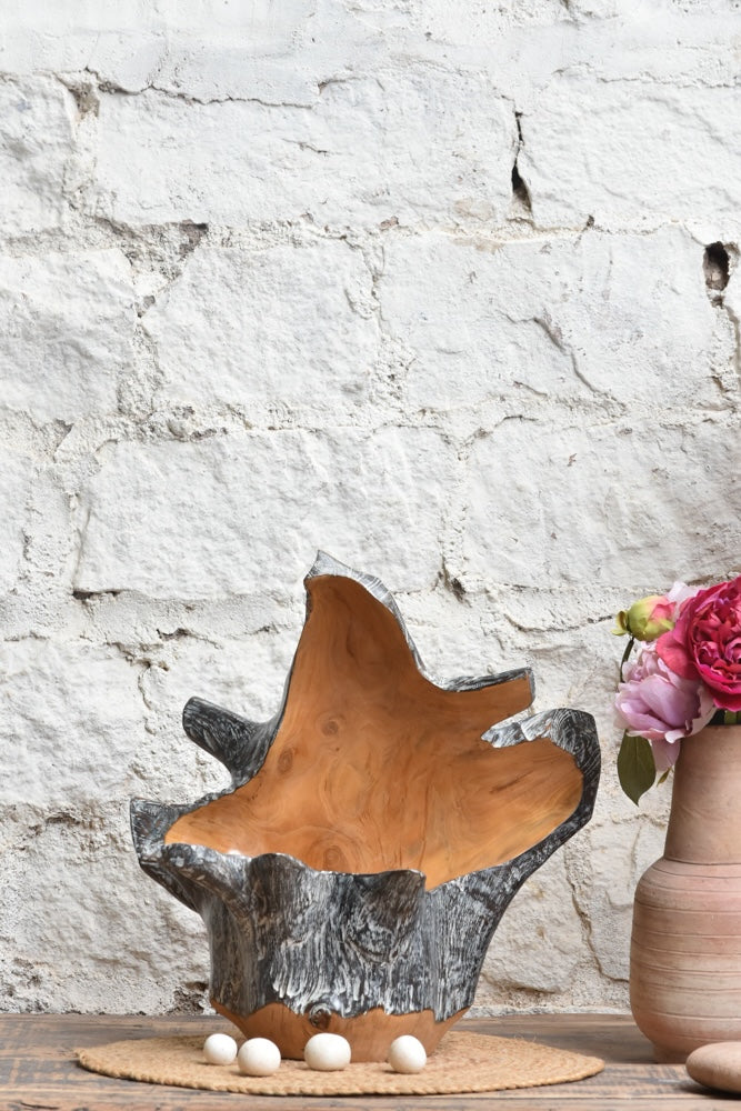 Ekaurr Forest Hollow Bowl, handcrafted artisan piece, 15x9x15 inch, one-of-a-kind decorative home accent by Ekaurr