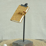 Ekaurr Rustic Clip Stand with Reclaimed Wood Base