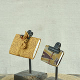 Ekaurr Rustic Clip Stand with Reclaimed Wood Base