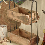 Ekaurr 2-Tier Storage Tray handcrafted two-level reclaimed wood storage and display tray, rustic artisan organiser for kitchen counters desks and home styling