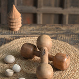 Ekaurr Reclaimed Wood Dumbell Decor - set of 2