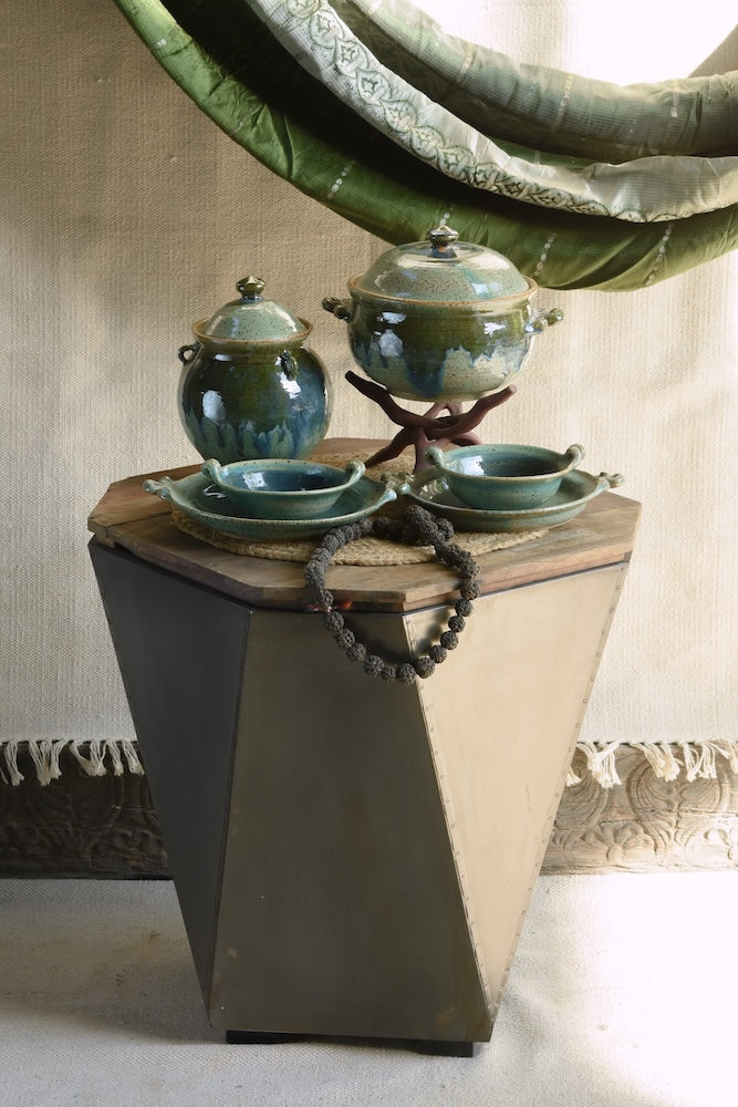 Handcrafted, Upcycled, Raw and rustic coffee table for modern spaces. 