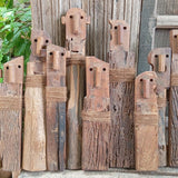 Ekaurr United Friends Reclaimed Wood Wall Decor additional angle highlighting the craftsmanship and texture of the piece, in brown