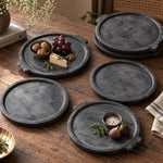 Ekaurr Black Stone Riser, handcrafted artisan piece, 9.5 in (L) x 9.5 in (B) x 0.5 in (H), one-of-a-kind decorative home accent by Ekaurr