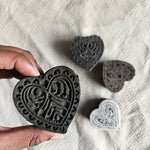Ekaurr Assorted Carved Hearts handcrafted reclaimed wood heart-shaped carved decorative pieces in assorted sizes and natural finishes, artisan gifting accent for Valentine's Day anniversaries and meaningful home decor