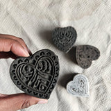 Ekaurr Assorted Carved Hearts handcrafted reclaimed wood heart-shaped carved decorative pieces in assorted sizes and natural finishes, artisan gifting accent for Valentine's Day anniversaries and meaningful home decor