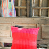Ekaurr Crimson Charm Cushion Cover handcrafted 18x18 inch cushion cover in rich crimson red with charming embroidered or textured detailing, artisan textile accent for sofas and bold statement home styling