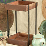 Ekaurr 2-Tier Organiser Tray handcrafted two-level reclaimed wood desktop organiser tray, rustic artisan storage piece for desks vanities and home office styling