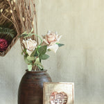 Ekaurr A Place for Your Heart reclaimed wood photo frame with heart-shaped window opening, handcrafted Valentine's Day keepsake gift for memories and love notes