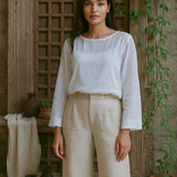 Ekaurr BIGDI Abha Cotton Top finest cotton summer top in a radiant glow-inspired pastel tone with a clean effortless silhouette, artisan slow fashion top for women from the BIGDI summer pastel collection