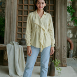 Ekaurr BIGDI Amara Cotton Shirt finest cotton summer shirt in a soft graceful pastel tone with a clean relaxed silhouette, artisan slow fashion top for women from the BIGDI summer pastel collection