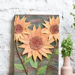 Ekaurr Amber Radiance wall art with a luminous amber and golden warm-tone composition radiating organic energy, handcrafted expressive home decor for living rooms and warm contemporary interior styling
