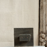 Ekaurr Artistry Print Block on Marble Base styled in a home décor vignette, showing hand-carved woodwork patina and natural imperfections with marble contrast base