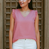 Ekaurr BIGDI Roseair Top finest cotton summer top in a breezy rose-toned airy silhouette with soft blush detailing, artisan slow fashion top for women from the BIGDI summer pastel collection