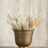 Ekaurr Brass Bucket Small – compact vintage collectible brass bucket with aged patina and natural dents, ideal as a planter, organiser, or rustic home accent