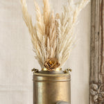 Ekaurr Brass Milk Pot with Lid Large – large vintage brass milk pot with lid and antique dents, repurposed as a statement planter or heritage home decor accent