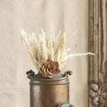 Ekaurr Brass Milk Pot with Lid Small – vintage collectible brass milk pot with lid, repurposed as a planter or decorative kitchen accent with aged patina