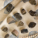 Ekaurr Brass Printing Block Set of 5 – Vintage Brass-Inlaid Wooden Textile Print Blocks, Heritage Home Décor
