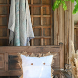 Ekaurr Brown Fringe Cushion Cover set of 2 styled on a sofa showing the fringe edge and warm brown tone in a home setting