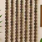 Ekaurr Carved Threads Printing Block Lines Wall Art Set of 8 – vertical rows of hand-carved vintage printing blocks in natural wood finish