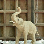 Ekaurr Celebration Elephant handcrafted jute sculpture of a festively adorned elephant in a celebratory pose, earthy natural fibre animal figurine for home decor and gifting