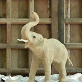 Ekaurr Celebration Elephant handcrafted jute sculpture of a festively adorned elephant in a celebratory pose, earthy natural fibre animal figurine for home decor and gifting