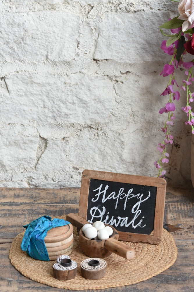 Ekaurr Chalk Charms Gift Set curated artisan gift set including a rustic wooden emblem chalkboard and charming handcrafted home accent pieces with complimentary greeting card, playful sustainable gifting for home offices desks and personalised spaces