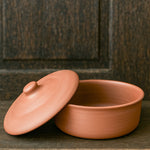 Ekaurr Clay Casserole Serving Dish with Lid handmade natural clay lidded casserole dish crafted by rural Indian artisans, earthy oven-to-table artisan kitchen essential for slow-cooked dishes and conscious home dining