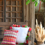 Ekaurr Colourful Banjara Cushion Cover handcrafted 18x18 inch cushion cover in vibrant Banjara tribal embroidery with mirror work detailing, artisan ethnic textile accent for sofas and eclectic home styling