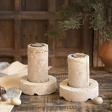 Ekaurr Handcrafted Concrete Candle Holders Set of 2 – raw earthy texture, sustainable artisan-made home decor