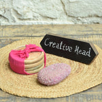 Ekaurr Creative Harmony Gift Box curated artisan gift set including a rustic wooden signboard natural stone coasters and a ruby decorative stone with complimentary greeting card, thoughtful sustainable gifting for home decor and creative spaces
