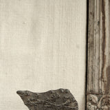 Ekaurr Curio Print Block on Marble Base Decor vintage wooden textile print block with carved curio motif displayed on a polished marble base, artisan craft collectible for shelves and curated home decor
