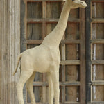 Ekaurr Curious Giraffe handcrafted jute sculpture of a tall giraffe with an alert inquisitive pose, earthy natural fibre wildlife figurine for home decor and nature-themed styling