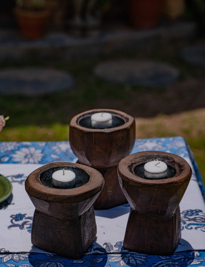 Ekaurr Dhuni Candles set of 3 handcrafted candles inspired by the sacred dhuni fire ritual, artisan spiritual candles for meditation pooja spaces and mindful home ambience