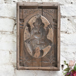 Ekaurr Divine Beginnings Ganesha Imprint Mould Decor, vintage cement mould bearing the imprint of Lord Ganesha, repurposed as spiritual home décor wall art