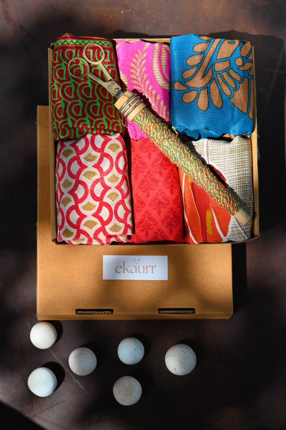 Ekaurr Drape Delight handcrafted fabric drape or stole gifting set in artisan Indian textile design, versatile sustainable textile accessory or gifting piece for women's styling and festive occasions