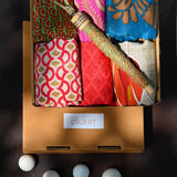 Ekaurr Drape Delight handcrafted fabric drape or stole gifting set in artisan Indian textile design, versatile sustainable textile accessory or gifting piece for women's styling and festive occasions