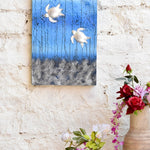 Ekaurr Drift of the Deep original painting with deep ocean-inspired layered tones of blue and indigo, handcrafted artwork for living rooms bedrooms and meditative home spaces