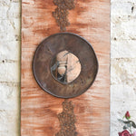 Ekaurr Earth Core Wall Art original artwork with layered circular earth-toned composition in terracotta ochre and brown tones, handcrafted wall art for living rooms and nature-inspired home interiors