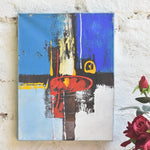 Ekaurr Electric Horizon original abstract painting with bold horizontal energy and electric tonal contrasts in vivid saturated hues, handcrafted canvas art for living rooms offices and contemporary home interiors