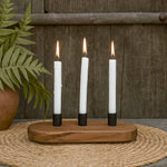 Ekaurr Emblem Candle Holder with 3 candle wells repurposed from a vintage brick mould emblem with aged hand-carved surface, artisan one-of-a-kind candle holder for rustic and eclectic home decor