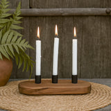 Ekaurr Emblem Candle Holder with 3 candle wells repurposed from a vintage brick mould emblem with aged hand-carved surface, artisan one-of-a-kind candle holder for rustic and eclectic home decor