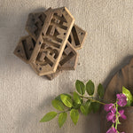 Ekaurr Emblem Wall Art vintage brick mould emblem repurposed as a decorative wall art panel with aged hand-carved relief surface, artisan found object wall accent for rustic and eclectic home interiors
