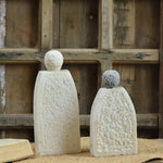 Ekaurr Eternal Duo handcrafted marble figurines set of 2 in polished natural stone, artisan paired spiritual sculpture for home altars, shelves or as a meaningful gift