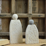 Ekaurr Eternal Duo handcrafted marble figurines set of 2 in polished natural stone, artisan paired spiritual sculpture for home altars, shelves or as a meaningful gift