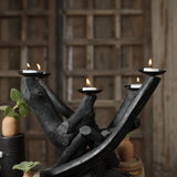 Close-up of aged driftwood texture on Ekaurr Eternal Tide Candle Tree – organic natural detail