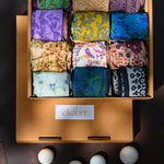 Ekaurr Fabric Ribbons handcrafted artisan fabric ribbon set in assorted Indian textile prints and tones, sustainable eco-friendly gift wrapping accessory and decorative trim for conscious gifting and festive styling