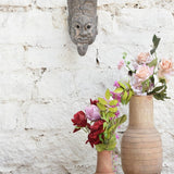Ekaurr The Fierce Protector Mask – bold hand-carved decorative wall mask with warrior-like expression, dramatic artisan home decor