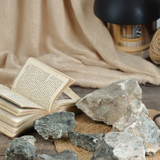 Ekaurr Forest Mist Stone set of handpicked natural stones in cool green-grey forest tones, ethically sourced unpolished pebbles for organic home décor tablescapes